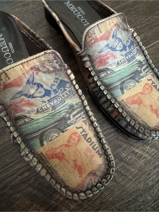 Sesto Meucci Shoes - Sesto Meucci Women Leather Slip On Mules Pop Art Shoes Size 6 Wearable Art